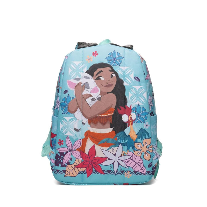 Wondapop Moana Backpack 16” Girls School Backpack with Laptop Sleeve, Front Pocket &amp; Side Pockets, Moana, Pua &amp; Hei Hei Bookbag for Kids