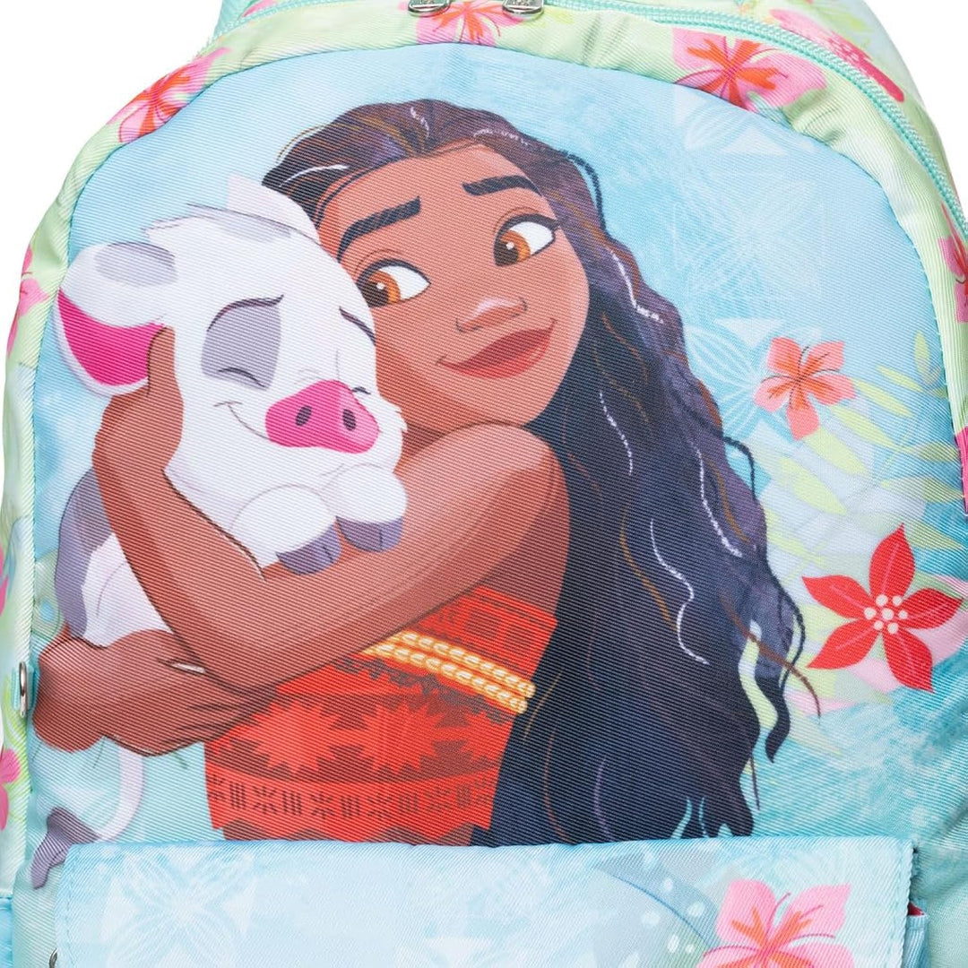 Wondapop Moana Backpack 15.5 Inch Junior Deluxe Nylon, Wayfinder’s Best Friend, Kids School Bag with Laptop Sleeve &amp; Pockets