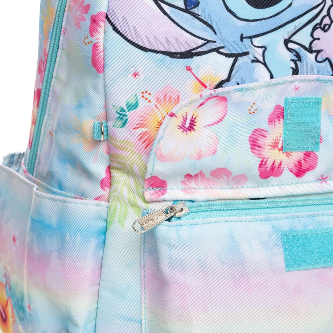 Wondapop Disney Stitch and Angel 15.5 Inch Junior Deluxe Nylon Backpack, Stitch and Angel, Kids School Bag with Laptop Sleeve &amp; Pockets