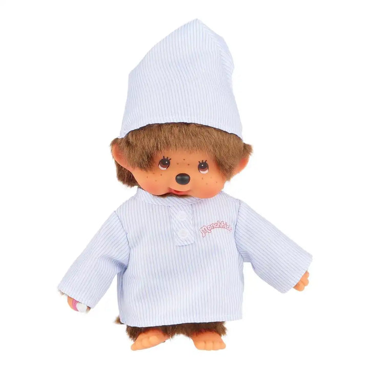 Monchhichi Long Striped Pajama Boy with Cap Plush