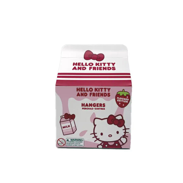 Hello Kitty Strawberry Milk Flocked Keychain Blind Box