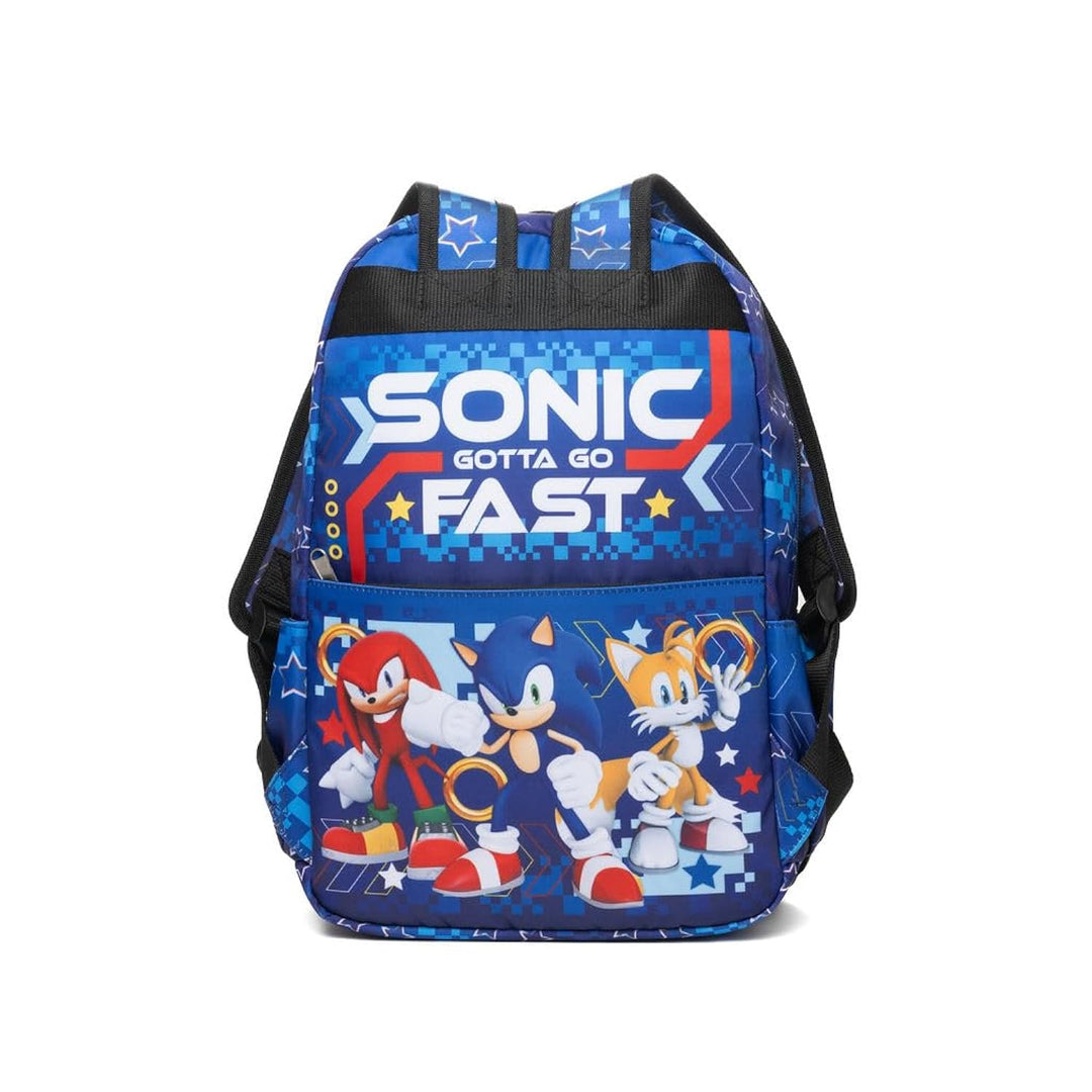 Wondapop SEGA Sonic the Hedgehog Backpack, 15.5 Inch Character Backpack with Padded Shoulder Straps, 14 Inch Laptop &amp; Tablet Compartment, Hidden Security Pocket, Side Pockets