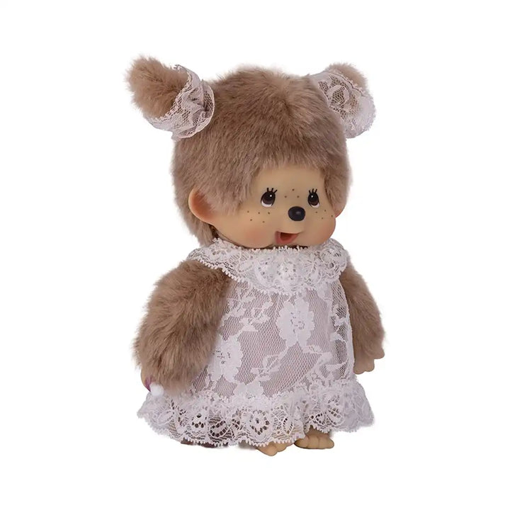 Monchhichi White Lace Dress Beige Girl Plush Toy
