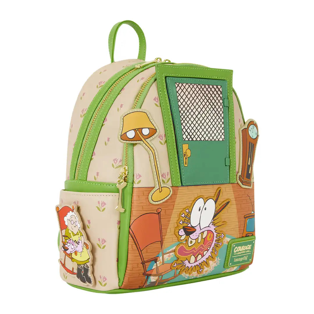 Loungefly Cartoon Network Courage the Cowardly Dog Lenticular Mini Backpack