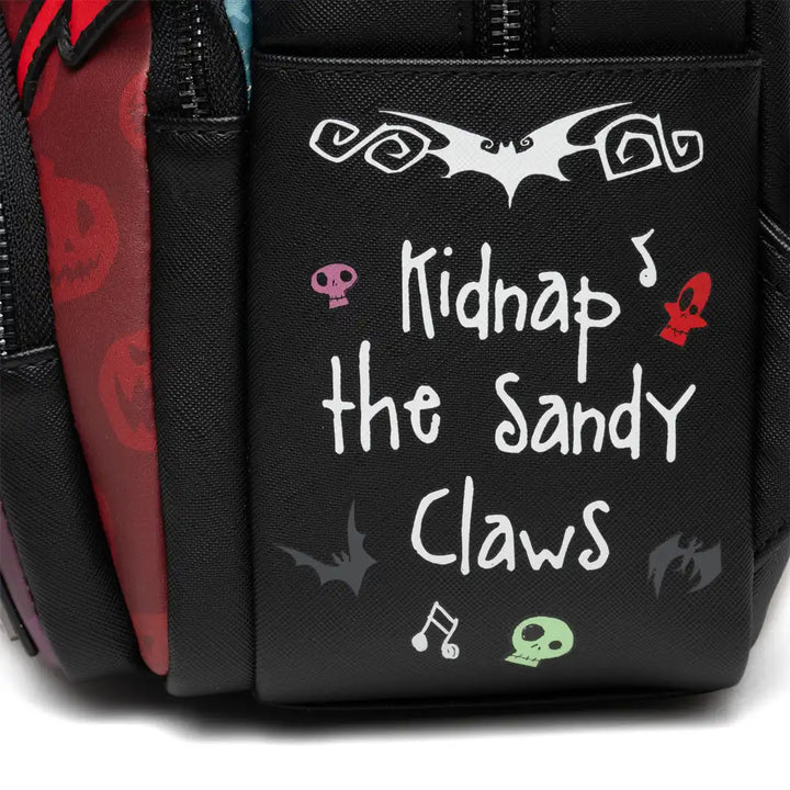 Loungefly Disney Nightmare Before Christmas Glow in the Dark Lock, Shock, and Barrel Triple Pocket Mini Backpack - 707 Street Exclusive