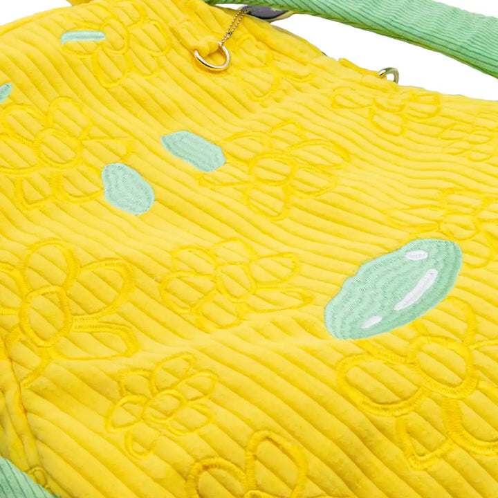 Whatever Makes You Happy Peanuts Sherbert Spring Snoopy Head Oversized Corduroy Tote Bag