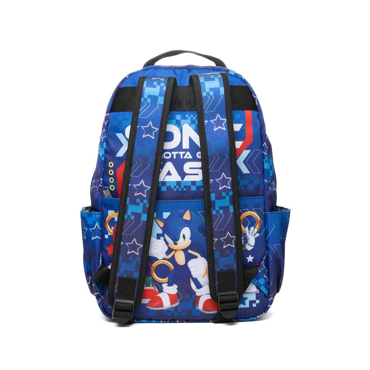 Wondapop SEGA Sonic the Hedgehog Backpack, 15.5 Inch Character Backpack with Padded Shoulder Straps, 14 Inch Laptop &amp; Tablet Compartment, Hidden Security Pocket, Side Pockets