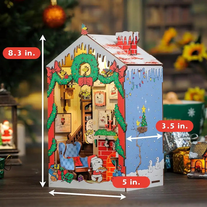 Hands Craft Peanuts Christmas House Book Nook Kit