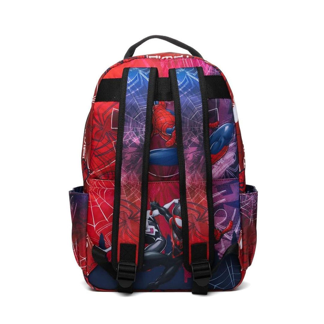 Wondapop Marvel Spider-Man 15.5 Inch Deluxe Nylon Backpack, Kids School Bag with Laptop Sleeve &amp; Pockets