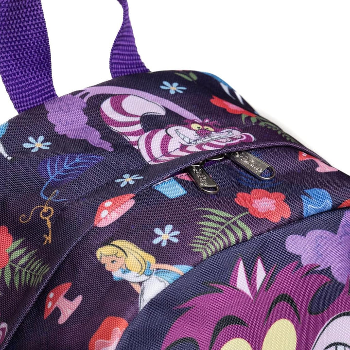 Wondapop Disney Alice in Wonderland Cheshire Cat Backpack 16” School Backpack with Laptop Sleeve, Front Pocket &amp; Side Pockets, Bookbag for Kids and Teens