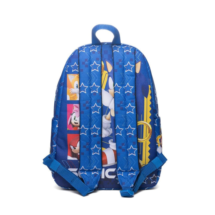 Wondapop SEGA Sonic the Hedgehog Backpack 16” Kids School Backpack with Laptop Sleeve, Front Pocket &amp; Side Pockets