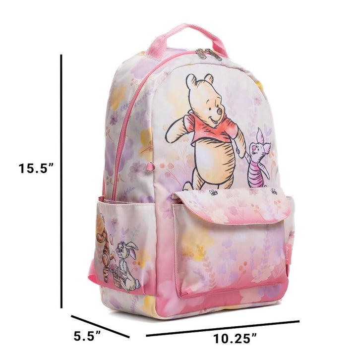Wondapop Disney Winnie the Pooh Backpack,15.5 Inch Backpack with Padded Shoulder Straps, 14 Inch Laptop &amp; Tablet Compartment, Hidden Security Pocket, Front Pocket &amp; Side Pockets