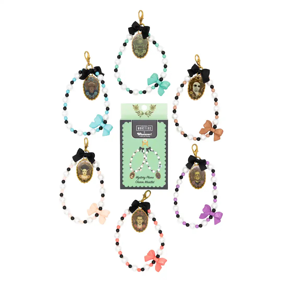 Whatever Makes You Happy Universal Monsters Coquette Mystery Box Beaded Wristlet Phone Charms