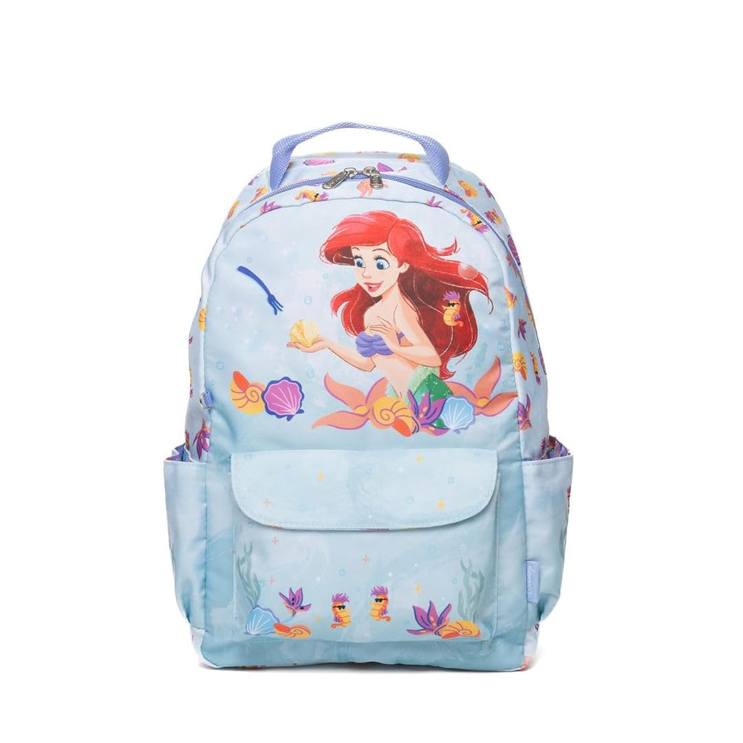 Wondapop Disney The Little Mermaid 15.5 Inch Junior Deluxe Nylon Backpack, Waves of Fun, Kids School Bag with Laptop Sleeve &amp; Pockets