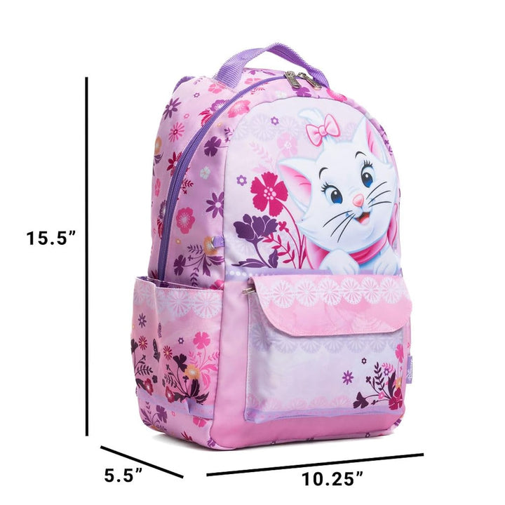 Wondapop Disney Aristocats Marie 15.5” Nylon Backpack, Pure Mischief, Kids School Bag with Laptop Sleeve &amp; Pockets