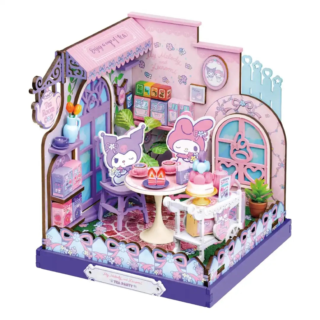 Hands Craft My Melody &amp; Kuromi Tea Party Wooden Puzzle Kit