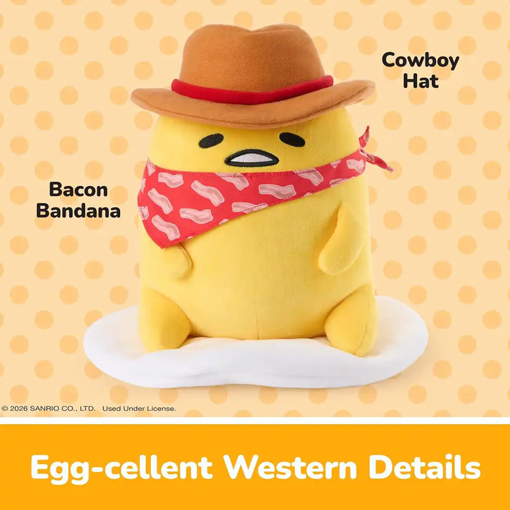 GUND Sanrio Gudetama The Lazy Egg Cowboy 9" Plush Toy