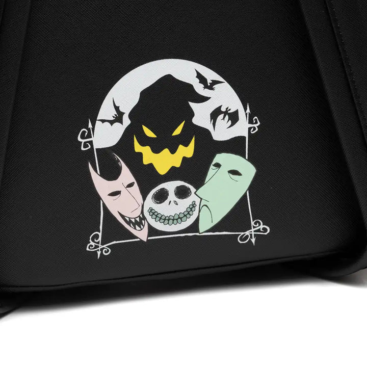 Loungefly Disney Nightmare Before Christmas Glow in the Dark Lock, Shock, and Barrel Triple Pocket Mini Backpack - 707 Street Exclusive