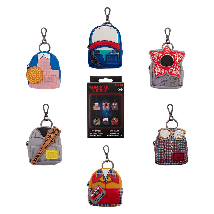 Loungefly Netflix Stranger Things 10th Anniversary Mystery Mini Backpack Keychain Charms