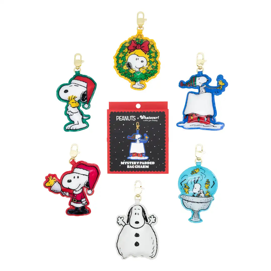 Whatever Makes You Happy Peanuts Snoopy Winter Scenes Mystery Box Padded Vinyl Bag Charms