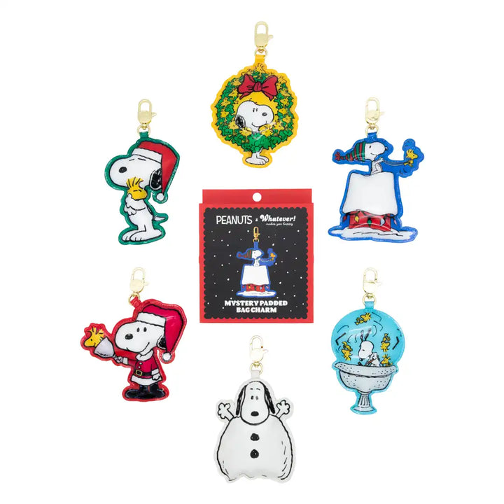 Whatever Makes You Happy Peanuts Snoopy Winter Scenes Mystery Box Padded Vinyl Bag Charms
