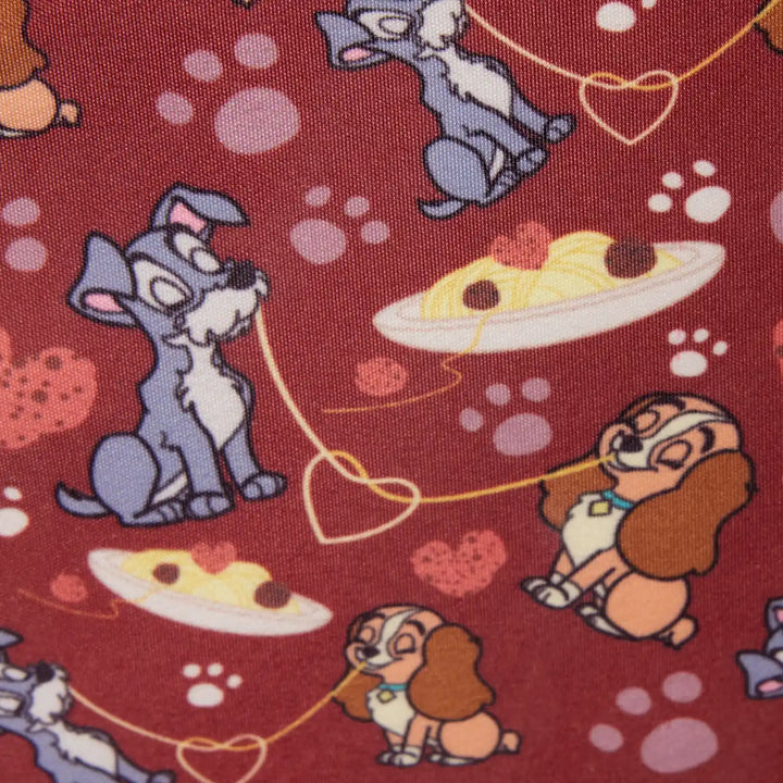 Loungefly Disney Lady &amp; the Tramp Spaghetti Dinner Charm Crossbody Bag