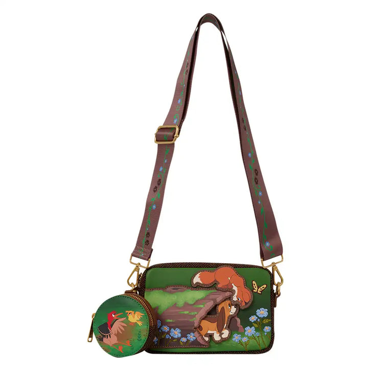 Loungefly Disney The Fox and the Hound Tod &amp; Copper Sling Crossbody Bag