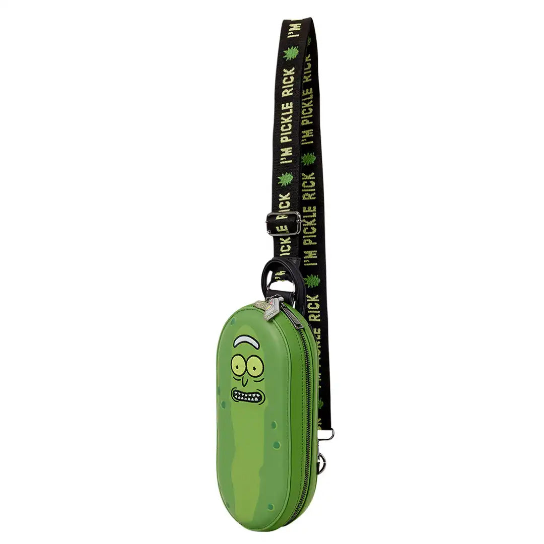 Loungefly Cartoon Network Rick and Morty Pickle Rick Sling Crossbody Bag