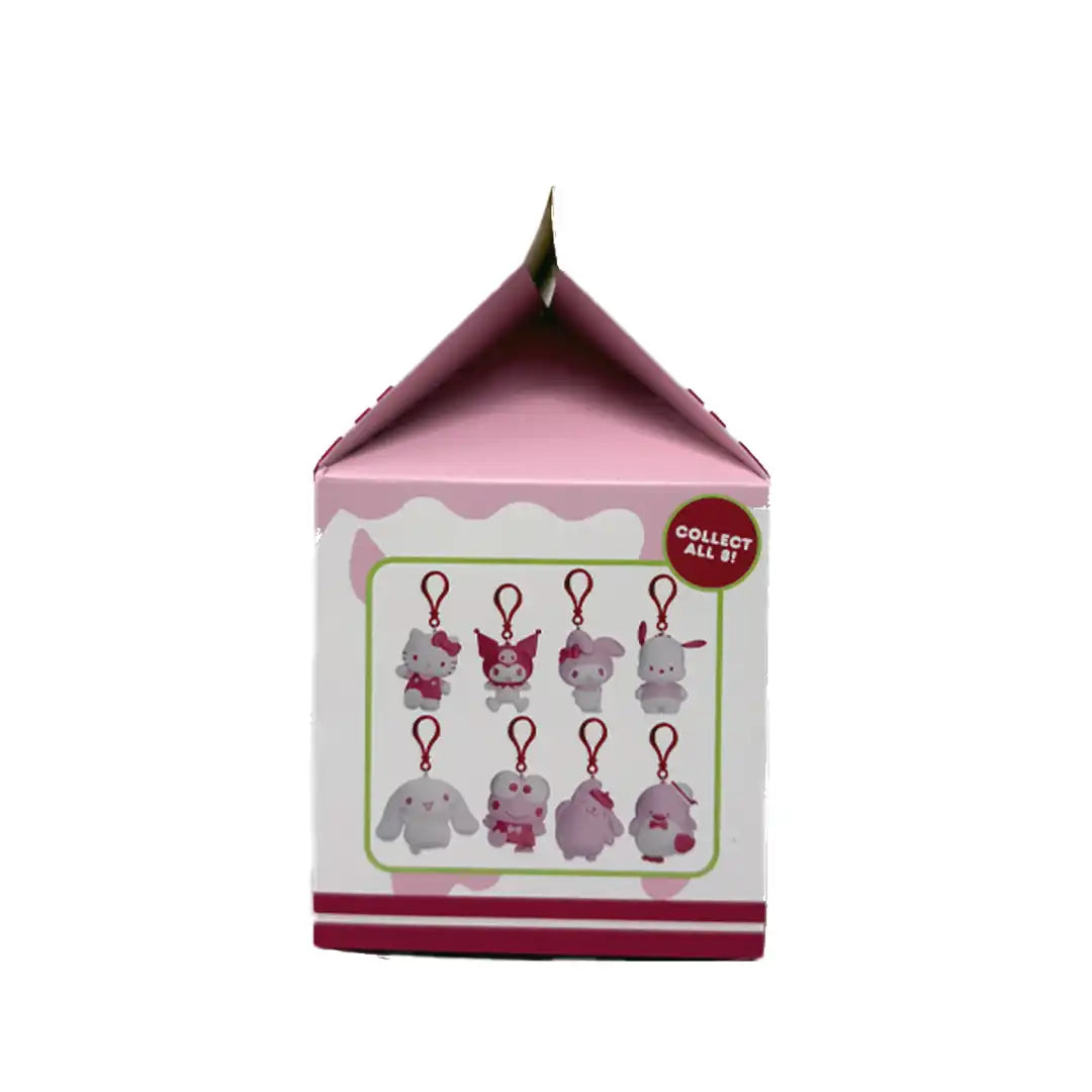 Hello Kitty Strawberry Milk Flocked Keychain Blind Box