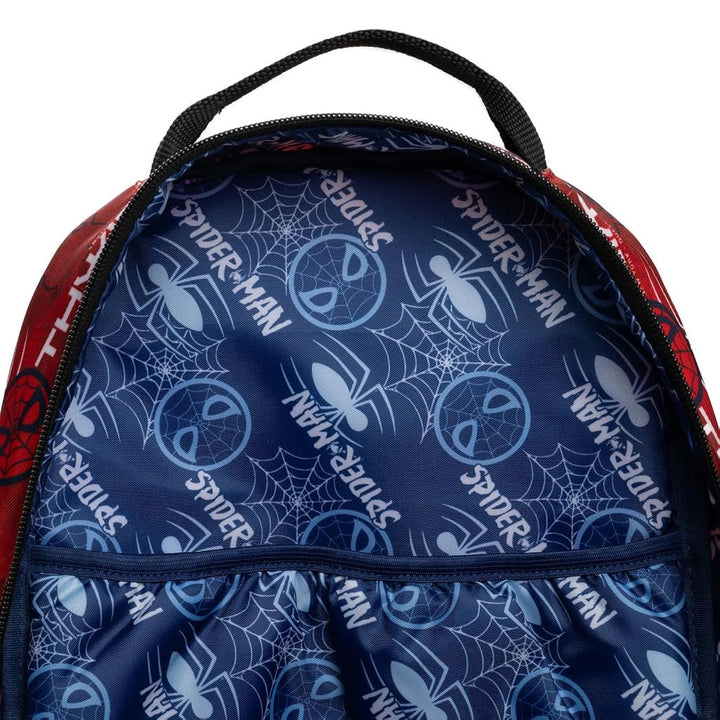 Wondapop Marvel Spider-Man 15.5 Inch Deluxe Nylon Backpack, Kids School Bag with Laptop Sleeve &amp; Pockets