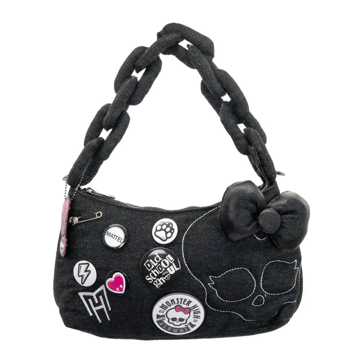 Whatever Makes You Happy Monster High Alumni Padded Denim Baguette Crossbody Bag