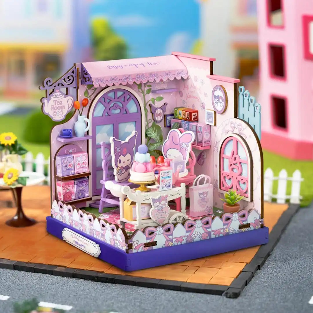 Hands Craft My Melody &amp; Kuromi Tea Party Wooden Puzzle Kit
