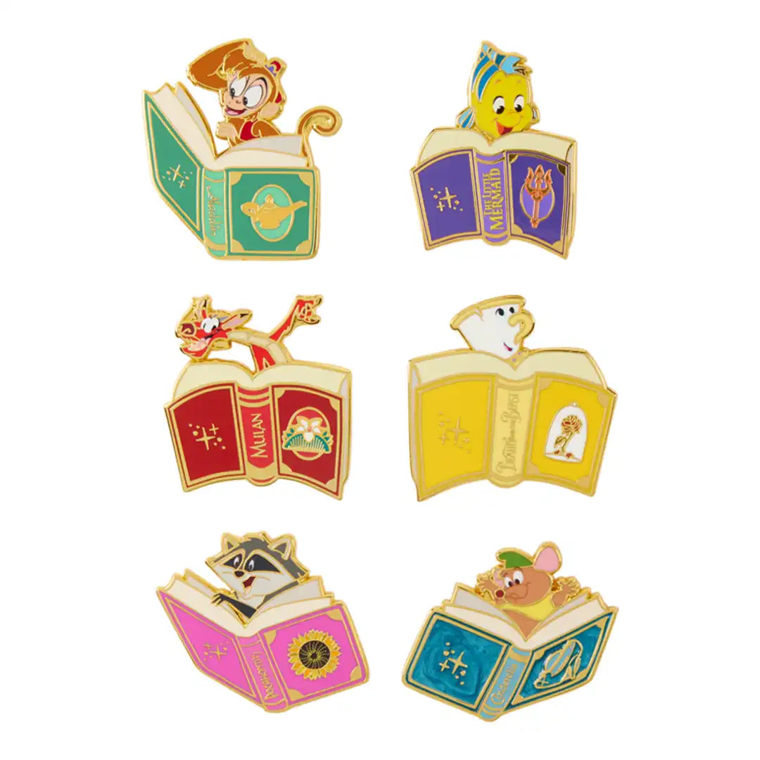 Loungefly Disney Princess Sidekicks Books Blind Box Enamel Pin