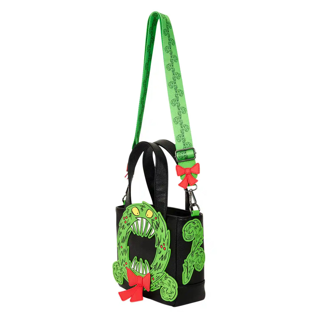 Loungefly Disney Nightmare Before Christmas Man-Eating Wreath Mini Tote Crossbody Bag