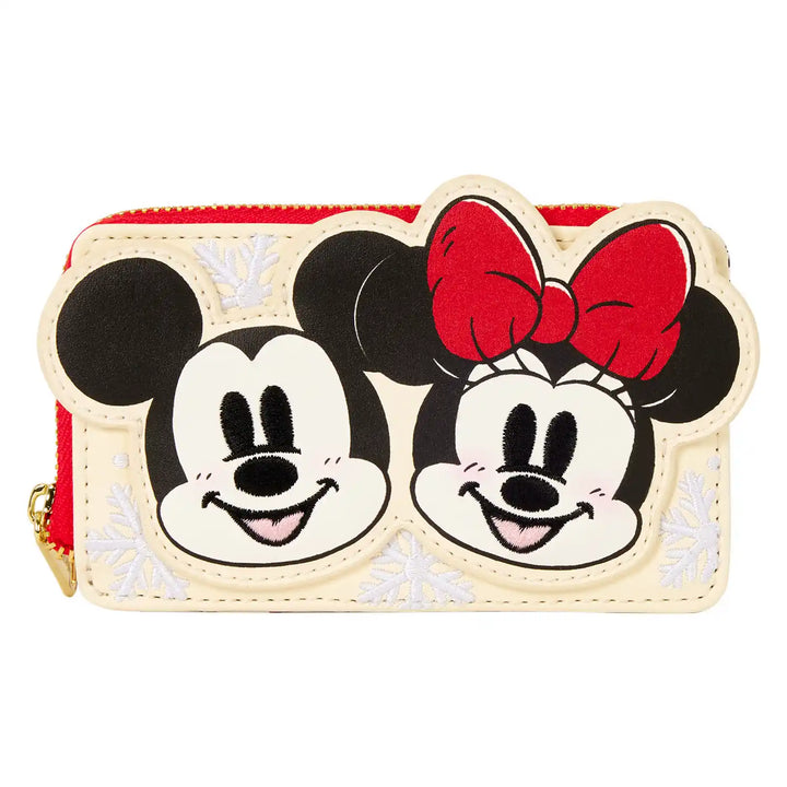 Loungefly Disney Mickey &amp; Friends Holiday Zip Around Card Holder
