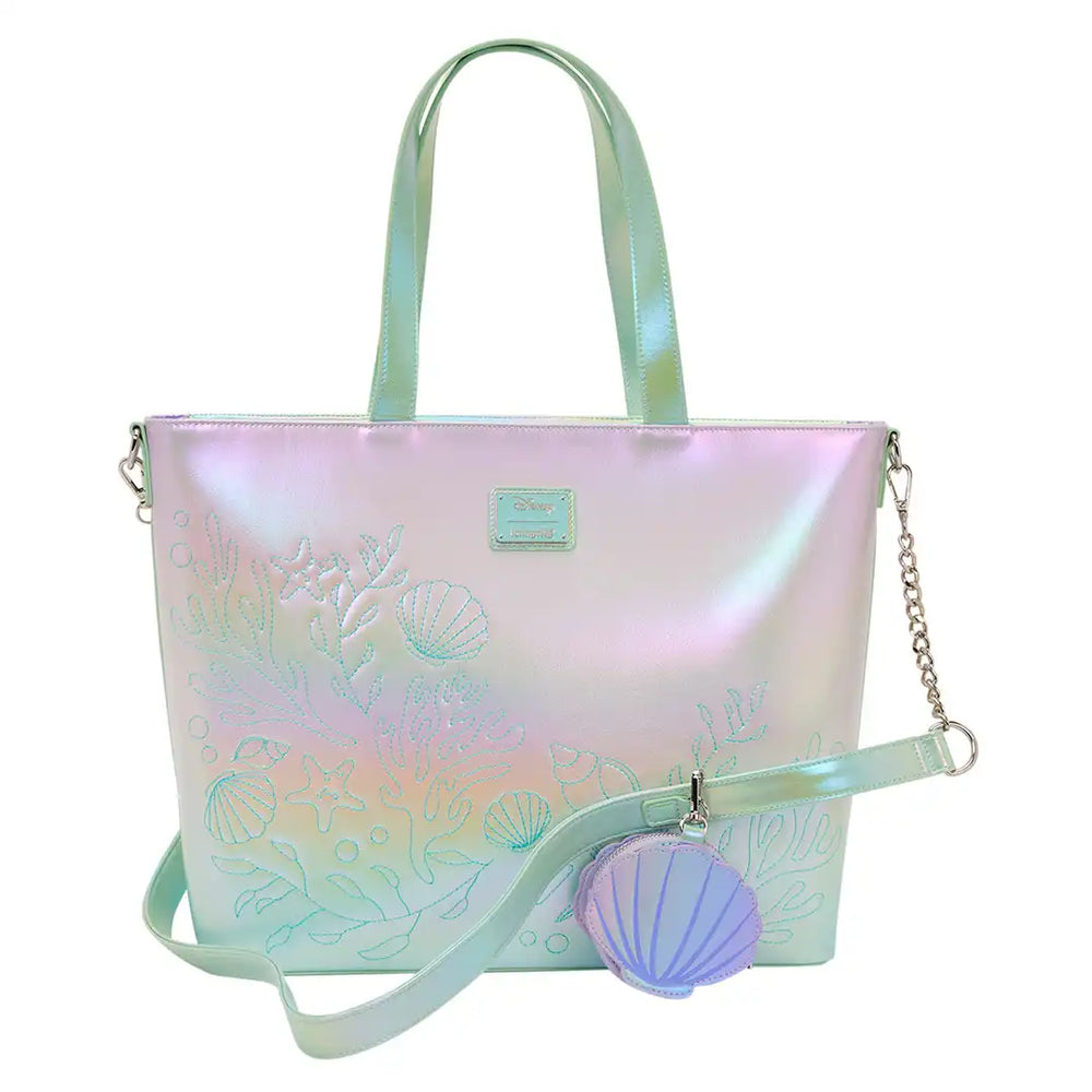 Loungefly Disney The Little Mermaid Ariel & Flounder Tote Bag with Coin Bag