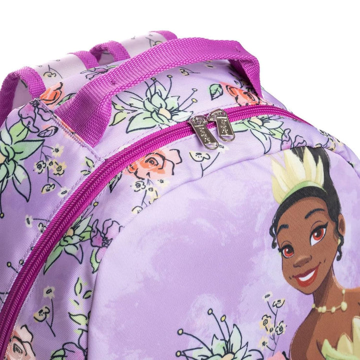 Wondapop Disney The Princess and the Frog Tiana Backpack, 15.5 Inch Princess Tiana Backpack with Padded Shoulder Straps, 14 Inch Device Compartment, Hidden Security Pocket, Front Pocket &amp; Side Pockets