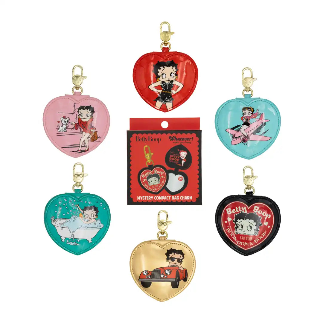Whatever Makes You Happy Betty Boop Mystery Box Heart Compact Mirror Bag Charms