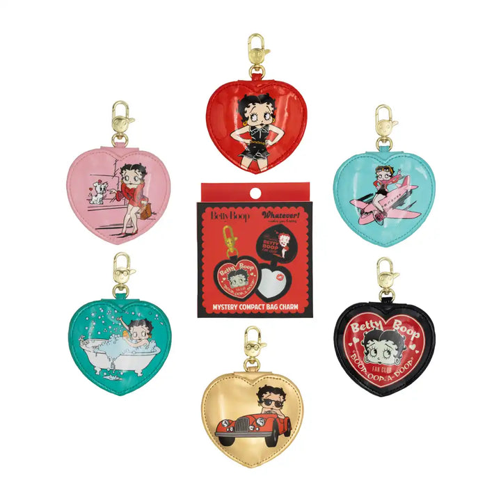 Whatever Makes You Happy Betty Boop Mystery Box Heart Compact Mirror Bag Charms