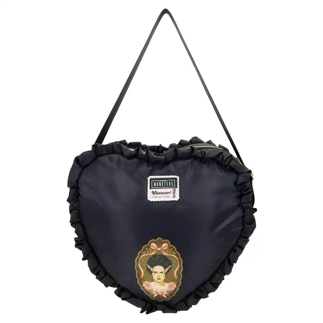 Whatever Makes You Happy Universal Monsters Coquette Frankie &amp; Bride Oversized Heart Tote Bag