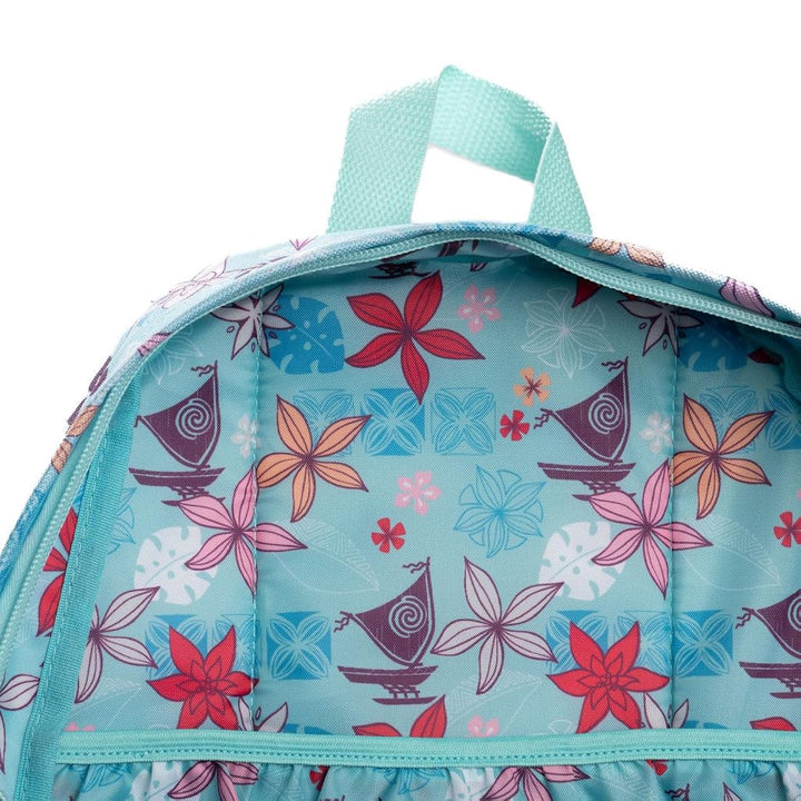 Wondapop Moana Backpack 16” Girls School Backpack with Laptop Sleeve, Front Pocket &amp; Side Pockets, Moana, Pua &amp; Hei Hei Bookbag for Kids