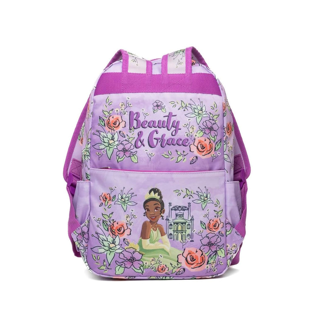 Wondapop Disney The Princess and the Frog Tiana Backpack, 15.5 Inch Princess Tiana Backpack with Padded Shoulder Straps, 14 Inch Device Compartment, Hidden Security Pocket, Front Pocket &amp; Side Pockets