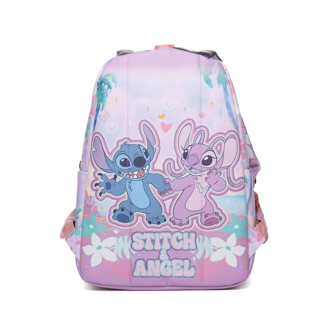 Wondapop Disney Stitch Angel Backpack 16” Girls School Backpack with Laptop Sleeve, Front Pocket &amp; Side Pockets, Cute Disney Bookbag for Kids