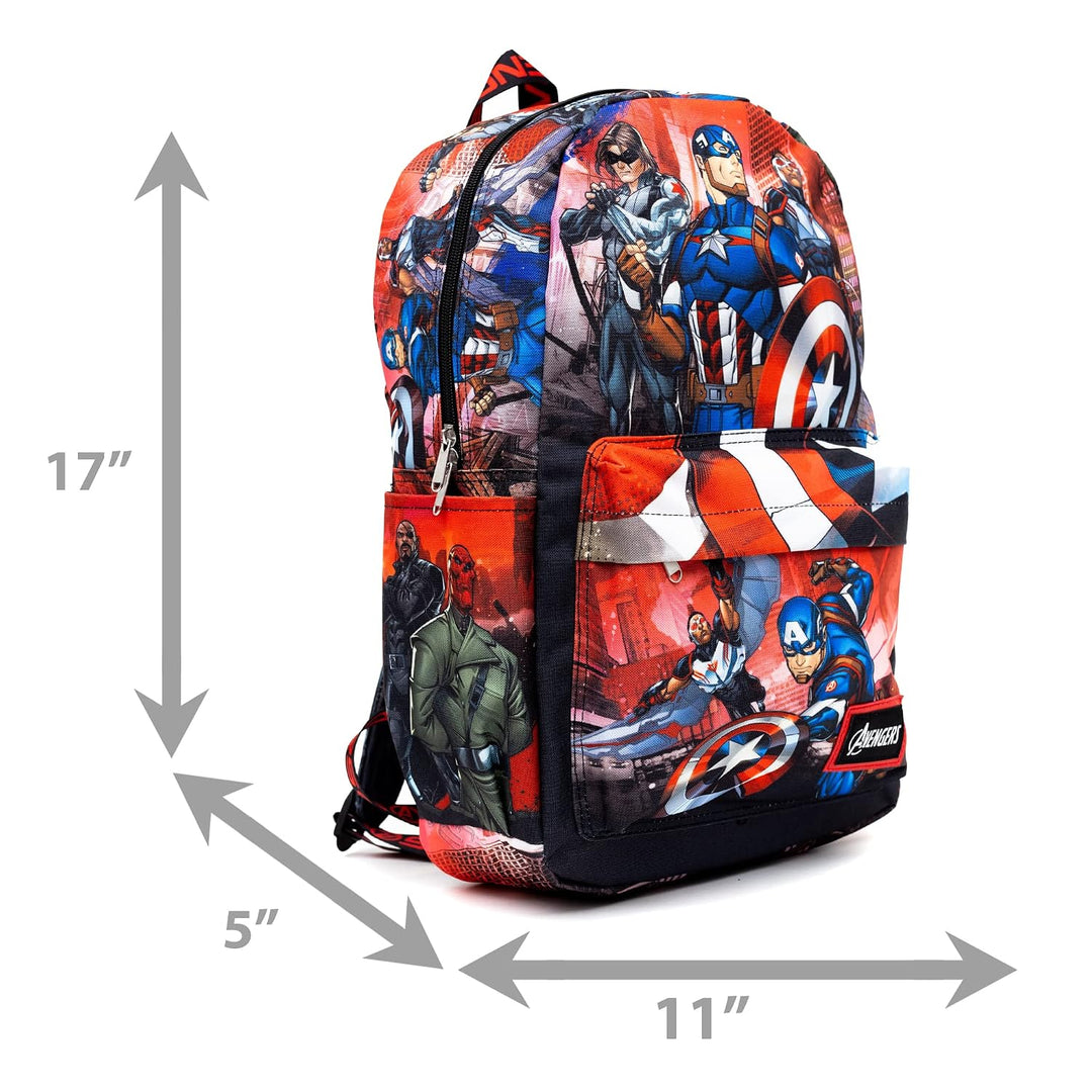 Wondapop Disney Marvel Avengers Captain America 17" Full Size Nylon Backpack