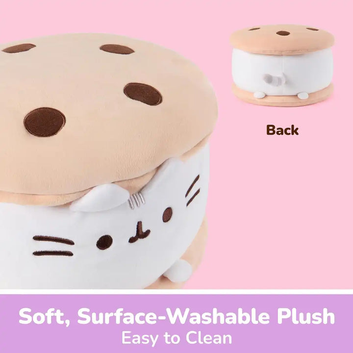 GUND Pusheen Cookie Ice Cream Sandwich Squisheen 11" Squishy Plush Toy