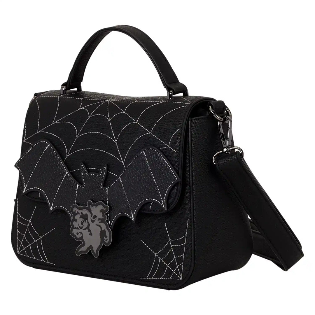 Loungefly Disney Mickey &amp; Minnie Spiderweb and Bats Crossbody Bag