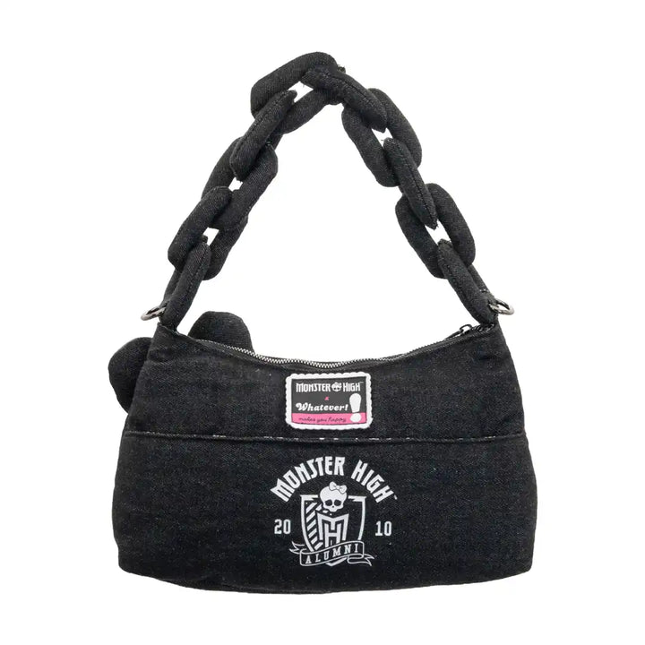 Whatever Makes You Happy Monster High Alumni Padded Denim Baguette Crossbody Bag