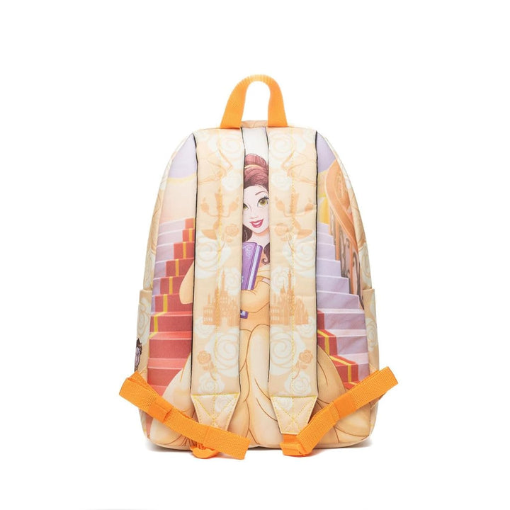 Wondapop Disney Princess Belle Backpack 16” Girls School Backpack with Laptop Sleeve, Front Pocket &amp; Side Pockets, Beauty and the Beast Bookbag for Kids