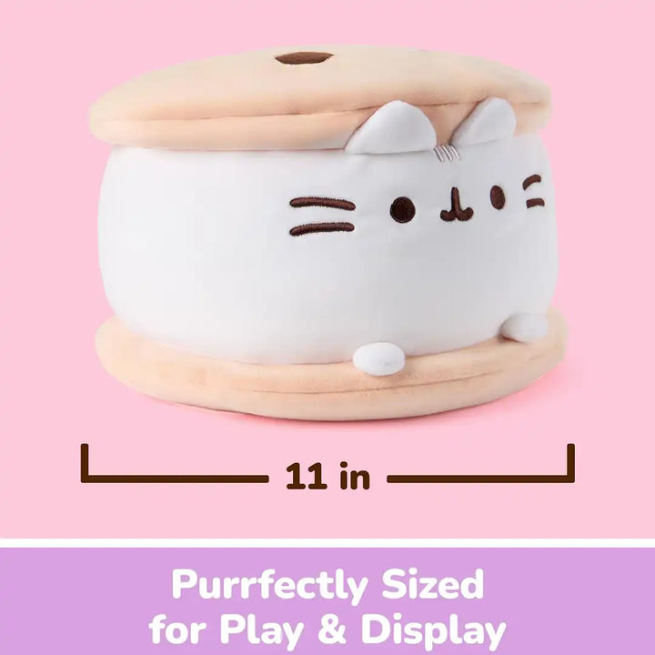 GUND Pusheen Cookie Ice Cream Sandwich Squisheen 11" Squishy Plush Toy