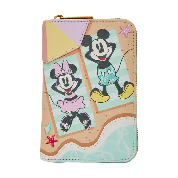 Loungefly Disney Mickey &amp; Minnie Beach Fun Zip Around Wallet